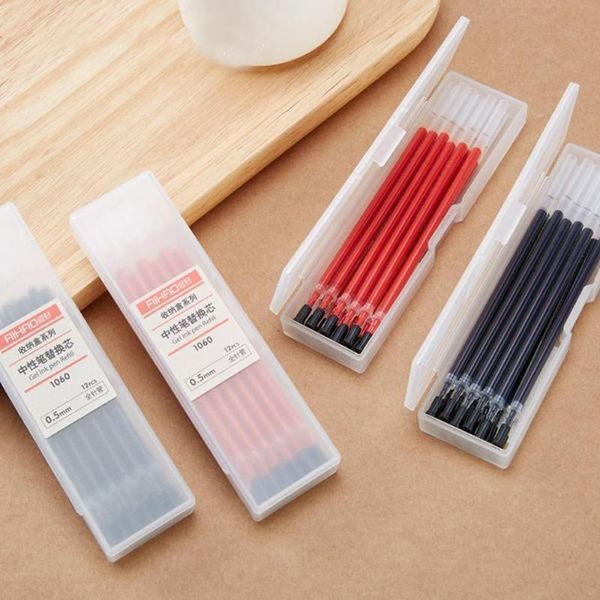 

gel pens 12pcs/box 0.5mm blue black ink pen refill rod student school writing stationery replace the