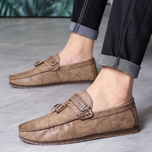 

dress shoes spring autumn men flat black brown formal patchwork shoe pu leather casual for man 359