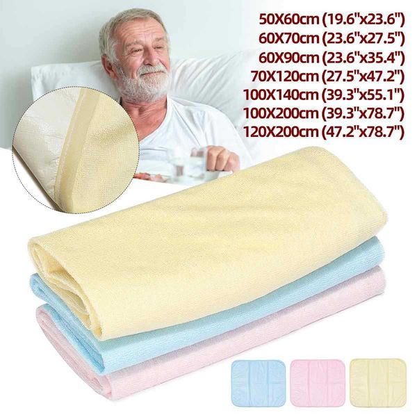 Folha 7 Tamanhos Lavável Reutilizável Bed Pad Incontinence Colchão De Molhar Protetor Azul Amarelo Rosa 210626