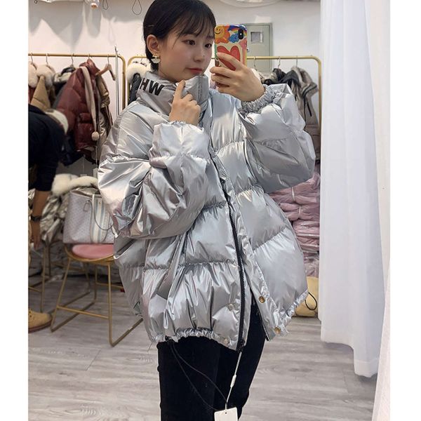 

winter down jacket women's white duck loose short small bread fashion, Black