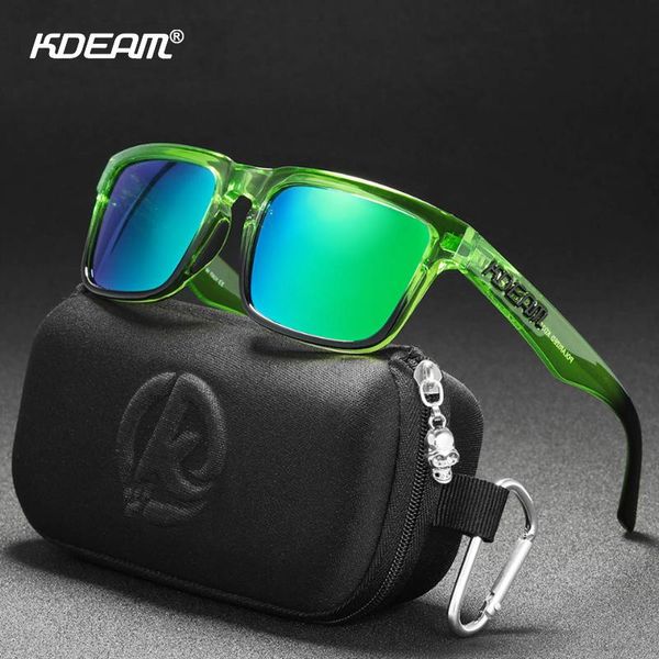 

sunglasses kdeam fashion men polarized 2021 sport style square sun glasses outdoor travel 100% uv protection lens goggles ce, White;black