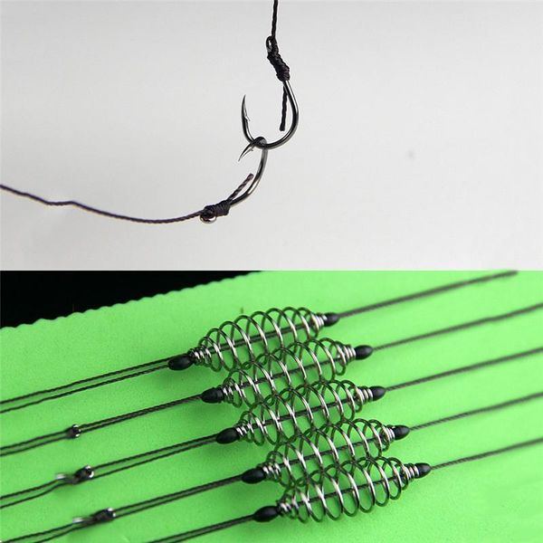 

fishing hook inline hanging tackle bait stainless steel feeder spring fishhook floating fat head fish hooks