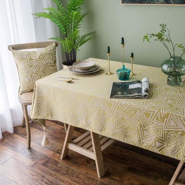 

table cloth mcao rectangle tablecloth geometric cotton linen cloths with tassel dust-proof covers for livingroom tabledecor tj6200