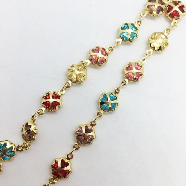 

chains 1m/lot luxury fine18k gold copper all-inclusive glass beads for diy couples necklaces bracelet femme gift jewelry making, Silver