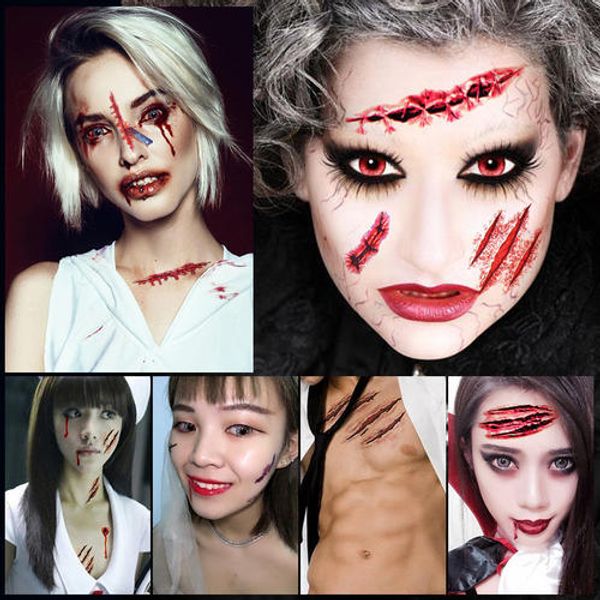 

halloween tattoo stickers funny scars scar stickers waterproof realistic tattoo stickers spot wholesale