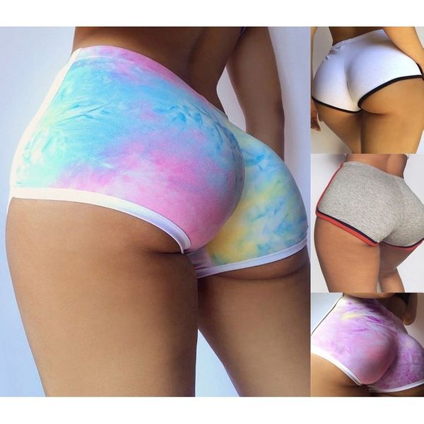 

2021 tie dyed short women's yoga sports casual pants, Black