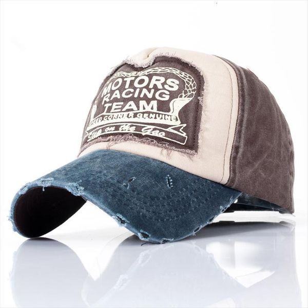 

classic style women men summer fashion baseball cap cotton motorcycle grinding vintage letter print sun hat, Blue;gray