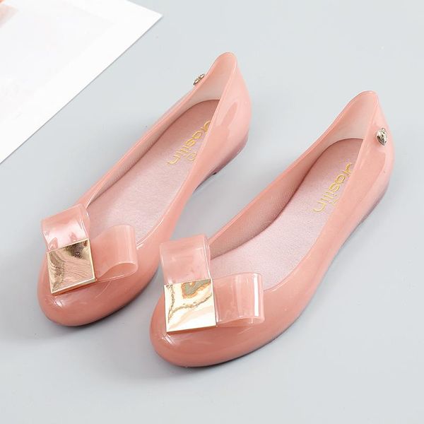 

sandals high heels jelly shoes female sandal 2021 women's round toe shallow mouth girls flat summer bow comfort fashion beige elast, Black