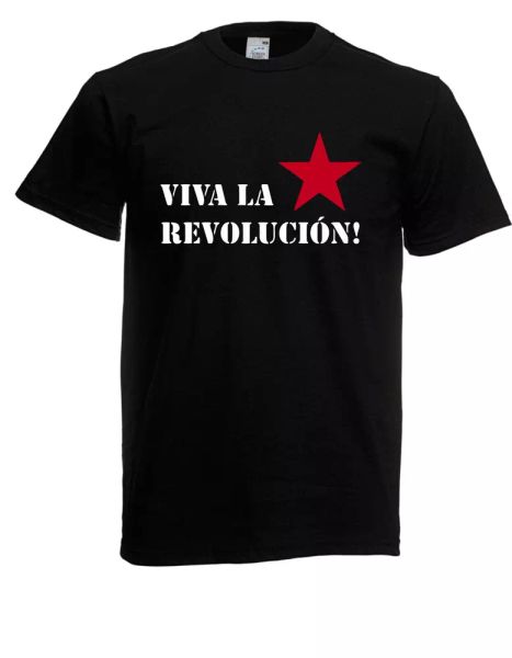 

mens t-shirt viva la revolucion cuba size up to 5xl, White;black