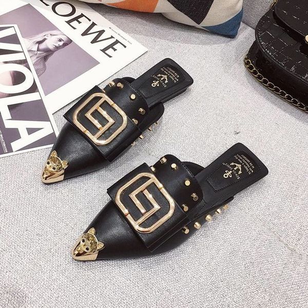 

women for sandals will slippers see toe crutches pointed foot slides slide-on luxury shoes without backrest moccasins fashion low-heel party, Black