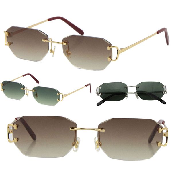 Verkaufe Vintage Randlose Sonnenbrille Piccadilly unregelmäßige rahmenlose Diamantschliff-Linsenbrille Retro-Mode Avantgarde-Design UV400 helle Farbe dekorative Brille