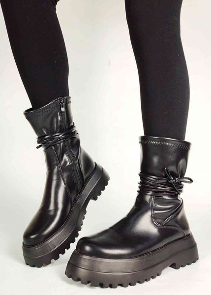 

boots brand female big size 43 luxury autumn zipper platform chunky cool boots women casual thick bottom quality shoes woman, Black