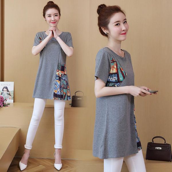 

women's t-shirt 2021 summer short-sleeved loose plus size casual women 500, White