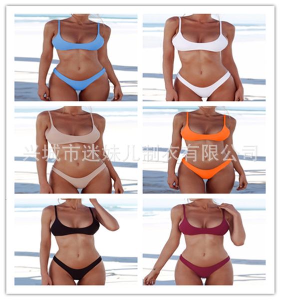 

triangle swimsuit bikini nylon solid color, White;black