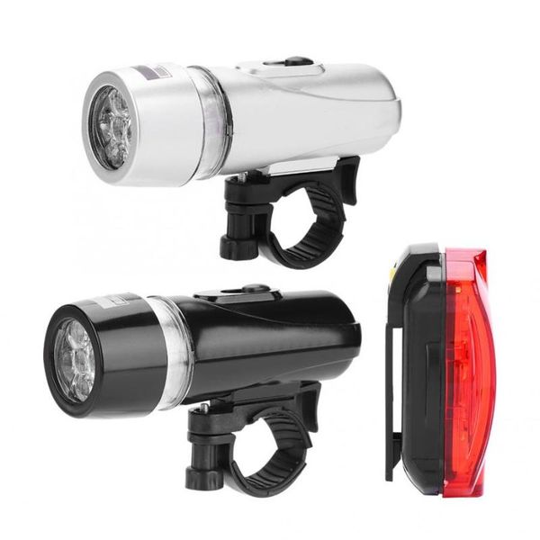 

waterproof 5 leds bike bicycle front headlight rear safety light set cycling taillight mountain road lamp accessory lights