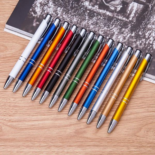 

ballpoint pens 10pcs/lot wholesale metal pen aluminum ball for gift, Blue;orange