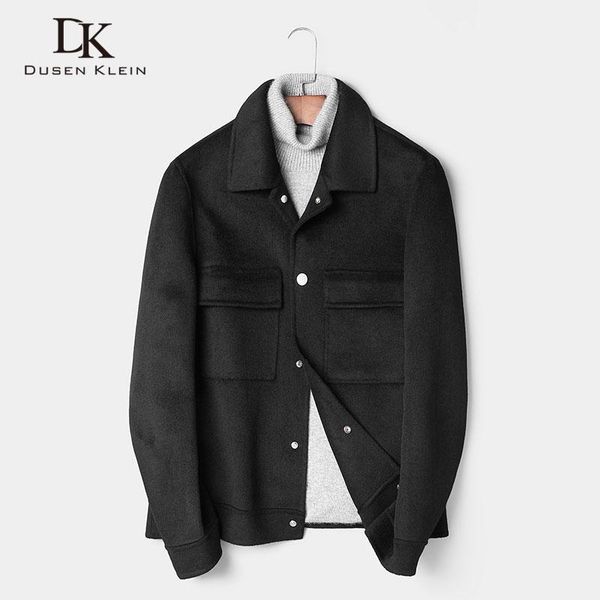 

men's wool & blends men coat winter woolen jackets casual warm 2021 88171, Black