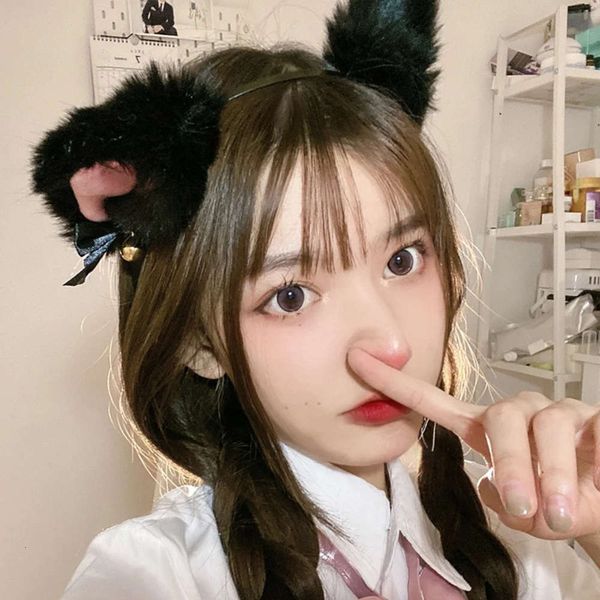 

plush cute fox female p servant animal, Black;brown