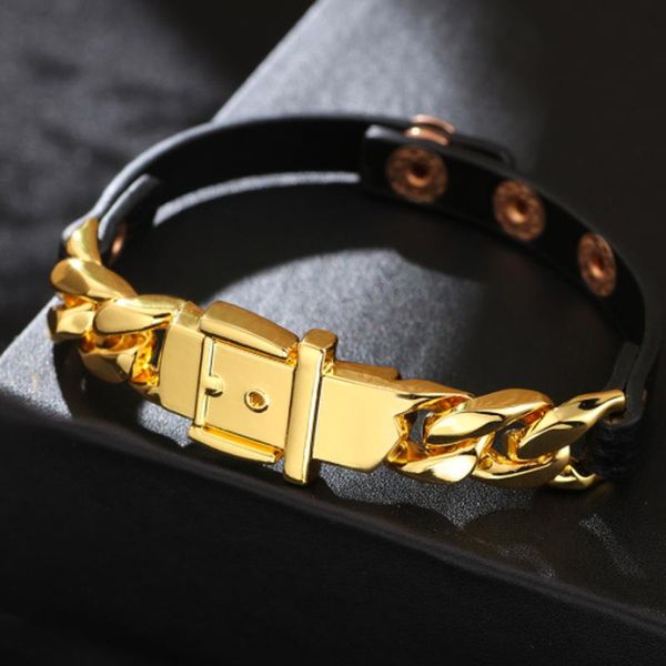 

link, chain luxury punk women bracelet on hand jewelry accessories gift to girlfriend with wholesale items, Black