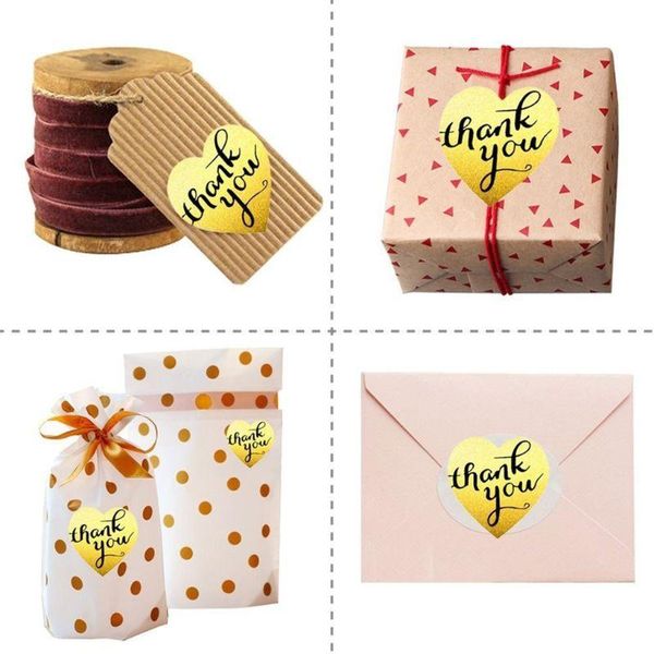 

500pcs heart shaped thank you stickers labels for wedding anniversary birthday envelope m89a gift wrap