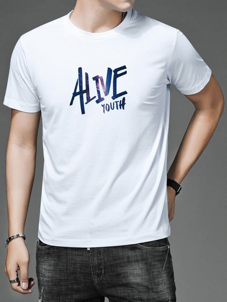 

men letter graphic tee h6ja#, White;black