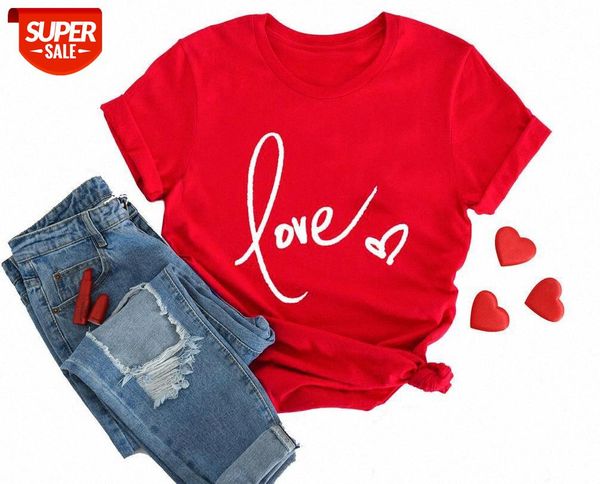 

love valentine's day t-shirt letter printing casual short-sleeved for men and women couples #hm2b, White