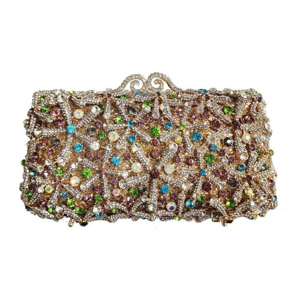 

women hollow diamond evening bag female rhinestone one shoulder chain handbag lady's crystal dinner clutches purses for wedding bags