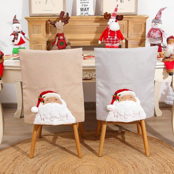 

christmas print chair cover santa claus table holiday party decor dining covers xmas decorations for home