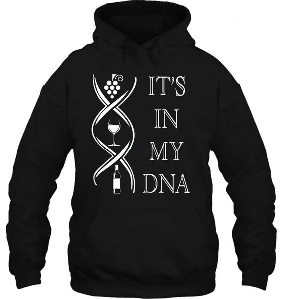 

men hoodie "it s in my dna" grape wine streetwear fashion men's hoodies & sweatshirts, Black