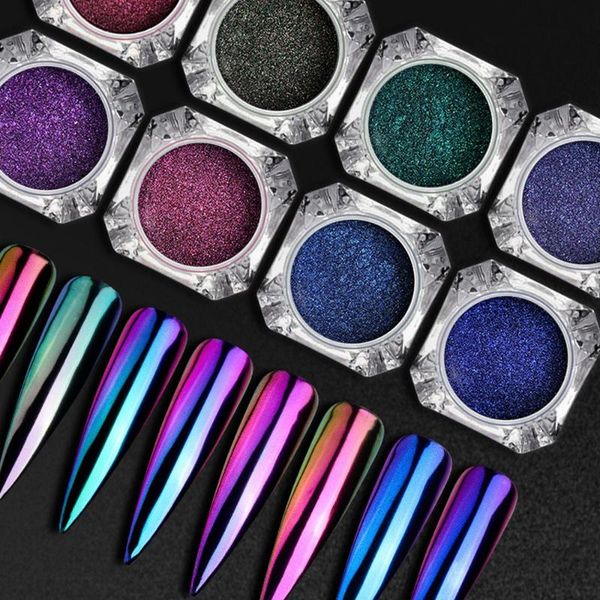 

nail glitter mirror powder metallic holographics chrome dust sparkling flakes pigment uv gel polishing manicur art decor, Silver;gold