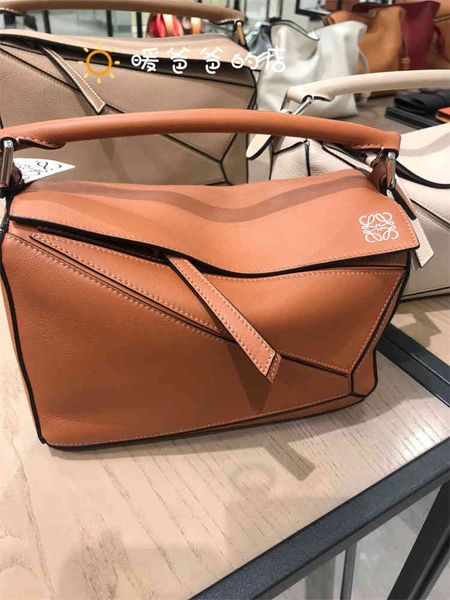 

designer handbags loew luo yiwei puzzle medium geometric bag wide shoulder strap messenger bag men's and women's handbag caramel b