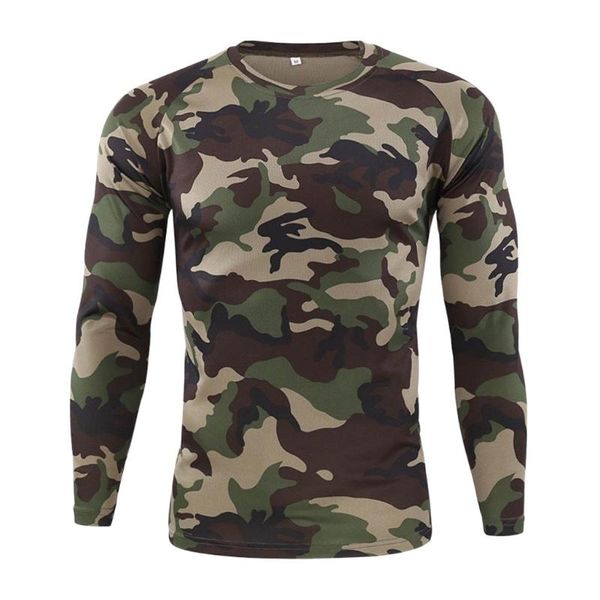 

men's t-shirts outdoor quick-drying camouflage long sleeves 2021 print t shirts for men plus size streetwear, White;black