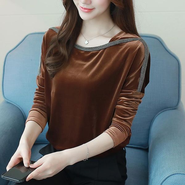 

women's blouse velvet long sleeve elegant 2021 fashion spring autumn shirt blouses plus size blusas femininas & shirts, White