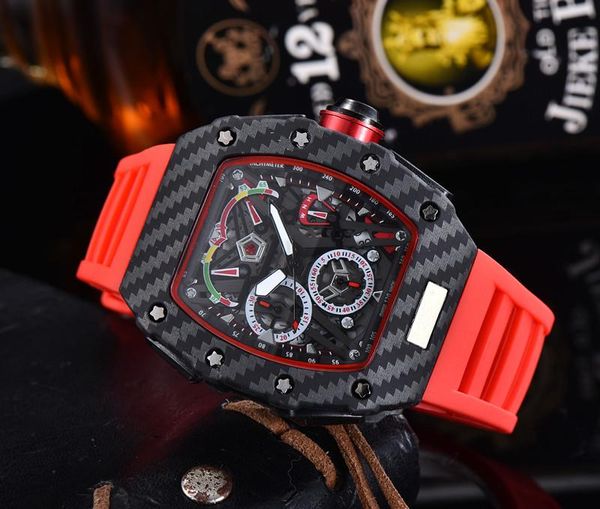 

wristwatches automatic date watch limited edition men's richard full-featured quartz silicone strap, Slivery;brown