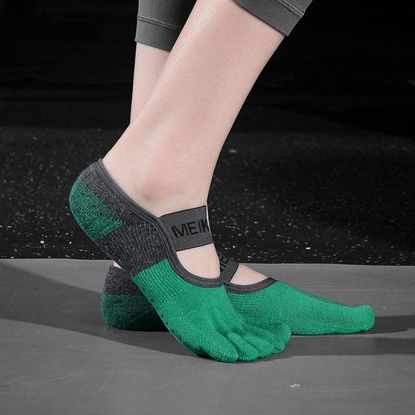 

sports socks women cotton anti slip yoga sillicone skid pilates ballet dance, Black