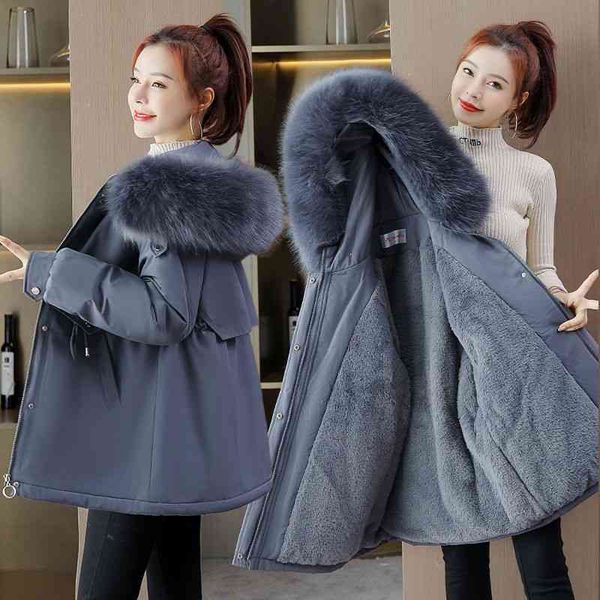 

plush thickening school overcomes the trend of women's short coats, new down cotton padded clothes and in, Black