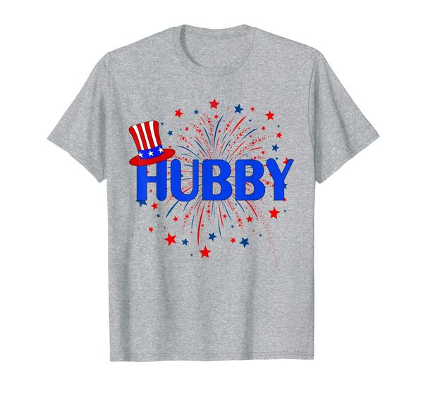 

4th july hubby patriotic couple matching t-shirt, White;black