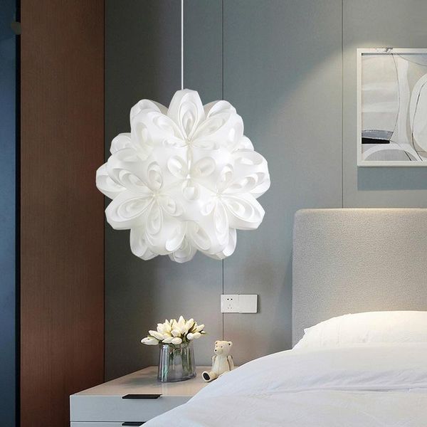 

pendant lamps modern contracted nordic wind creative bedside chandelier origami lamp household living room dining acrylic