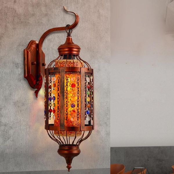 

characteristic restaurant bar aisle wall lamp cafe hall diffuse coffee creative light personality antique european lighting