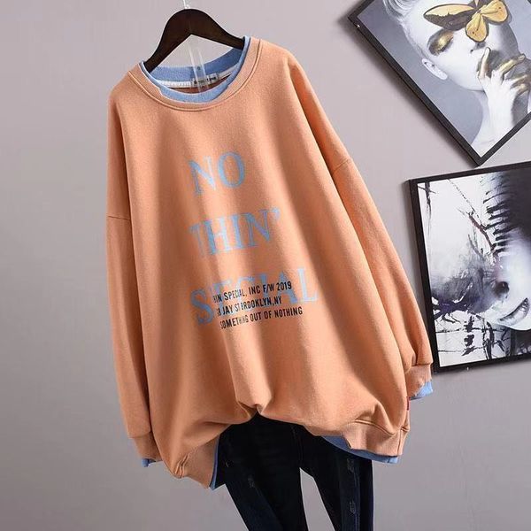 

women's jackets long-sleeve hooded sweatshirt, plus size, casual, fall, clothes, women, teenagers, girls, long-hole sweater, sweatshirt, Black;brown