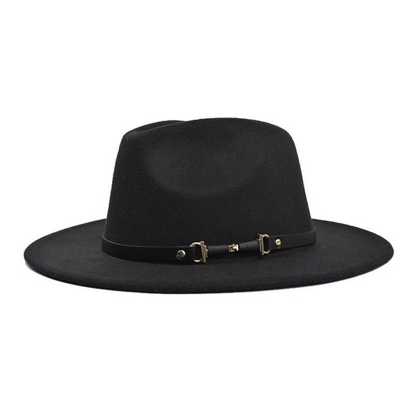 Largura chapéus de jazz chapéu de jazz feminino europeu feminino fedoras primavera de primavera de cowboy praia preto sol inverno outono moda por atacado