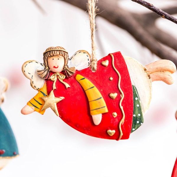 

christmas decorations vintage tree hanging ornament snowman angel resin pendant xmas decor