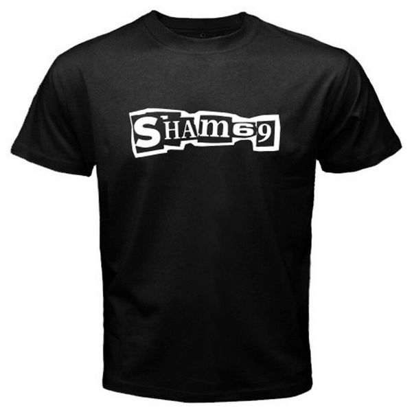 

new sham 69 band logo men's black t-shirt size s-3xl, White;black
