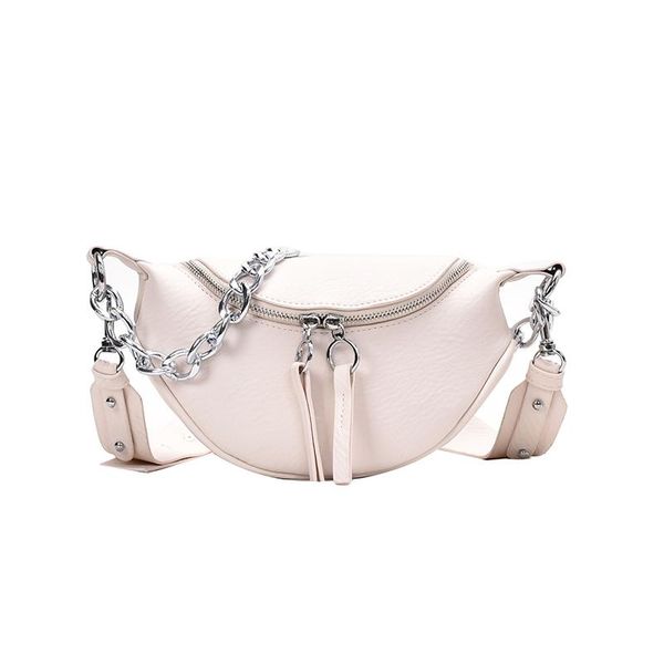 

shoulder bags white messenger handbags small chest bag travel silver chain design pu leather crossbody for women 2021