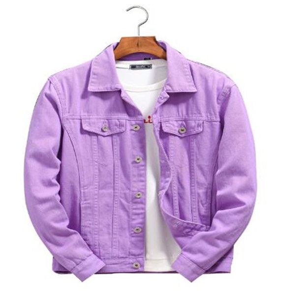 

men's jackets trendy spring autumn orange denim jacket casual clothes jeans 3fvg, Black;brown