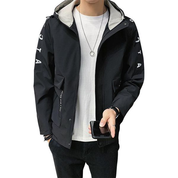 

men's jackets loose casual men jacket hooded plus size 8xl zipper spring autumn streetwear clothing, Black;brown