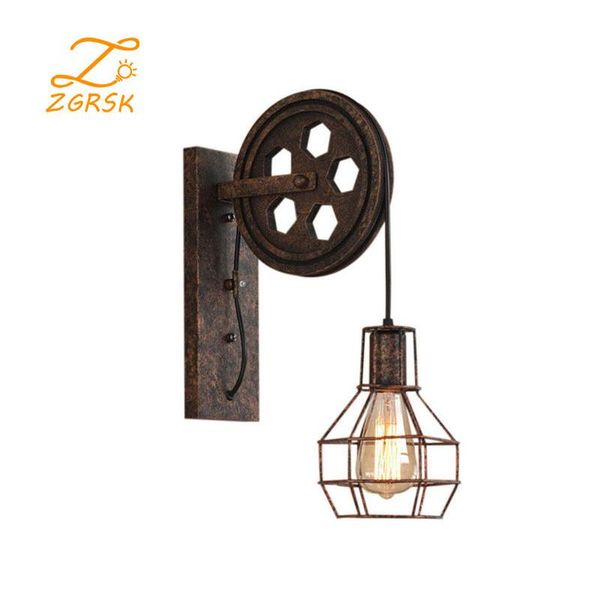 

wall lamp retro light industrial shade fixture iron loft cafe bar adjustable sconce lights wandlamp decoration led