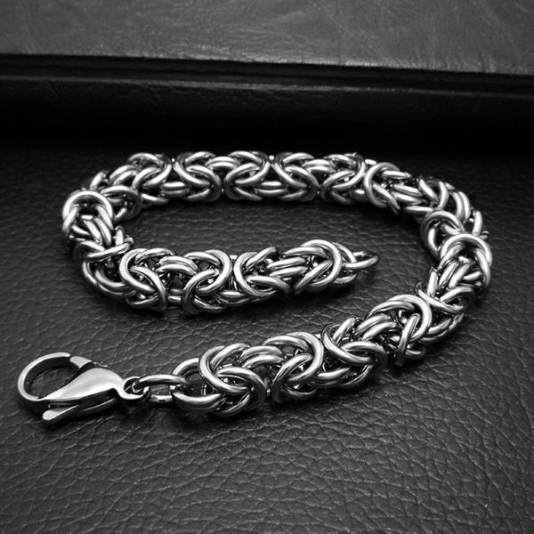 

stainless steel silver men thick bracelet male cuban link hand chain gift hip hop rock style drop link,, Black