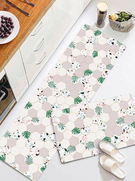 

nordic style carpet kitchen entrance shower room water absorption oil-absorption anti-slip rectangle printed functional rugs carpets