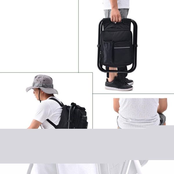 

in 1 cooler foldable fishing chair, portable backpack chair for outdoor hiking events beach camping accessories